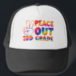Peace Out Third Grade Tie Dye Last Day 3rd Grade  Trucker Hat<br><div class="desc">Peace Out Third Grade Tie Dye Last Day 3rd Grade</div>