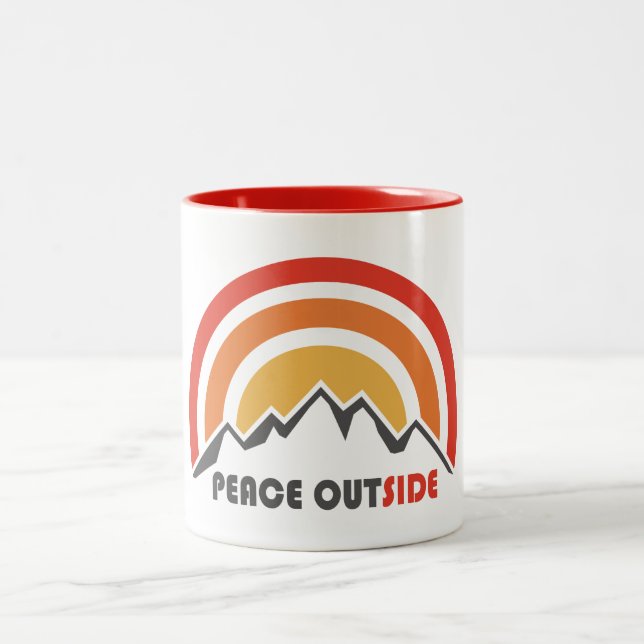 Peace Outside Two-Tone Coffee Mug (Center)