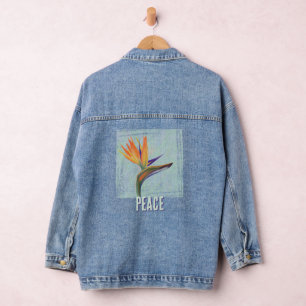 PEACE Painted Bird of Paradise Denim Jacket