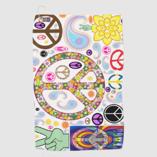 Peace & Paisley Collage Golf Towel