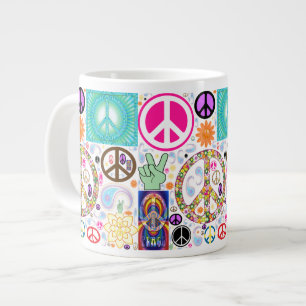 Peace & Paisley Collage Large Coffee Mug