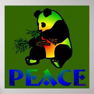 Peace Panda Bear Poster