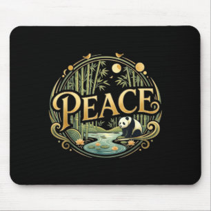 Peace Panda Minimal Zen Asian Nature Animal Illust Mouse Mat