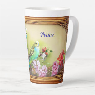 Peace Parakeets Latte Mug