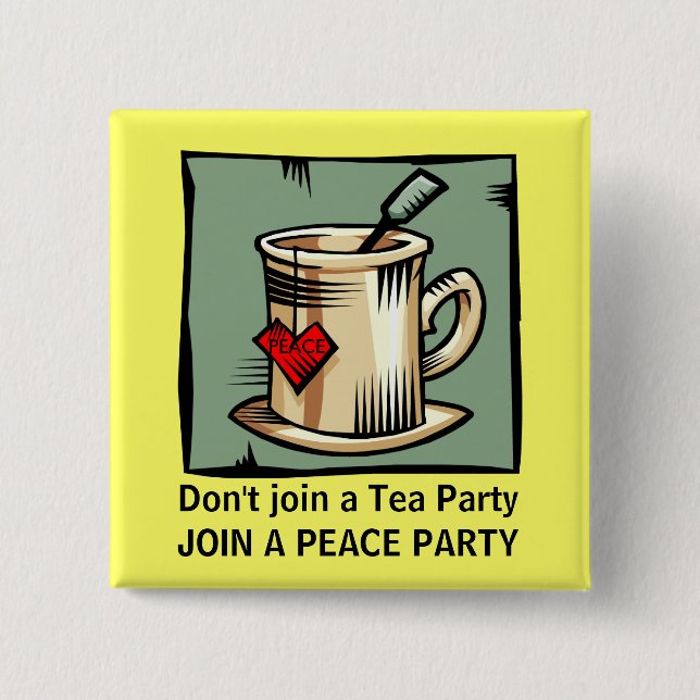 PEACE PARTY MOVEMENT 15 CM SQUARE BADGE (Front)