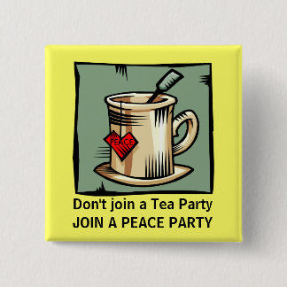 PEACE PARTY MOVEMENT 15 CM SQUARE BADGE