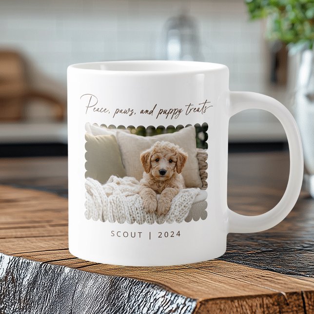 Peace Paws Puppy Treats Pet Dog Photo Large Coffee Mug (Shown on a Jumbo mug)