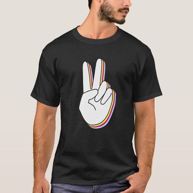 Peace Peace Hand Sign For Men And Women T-Shirt (Front)