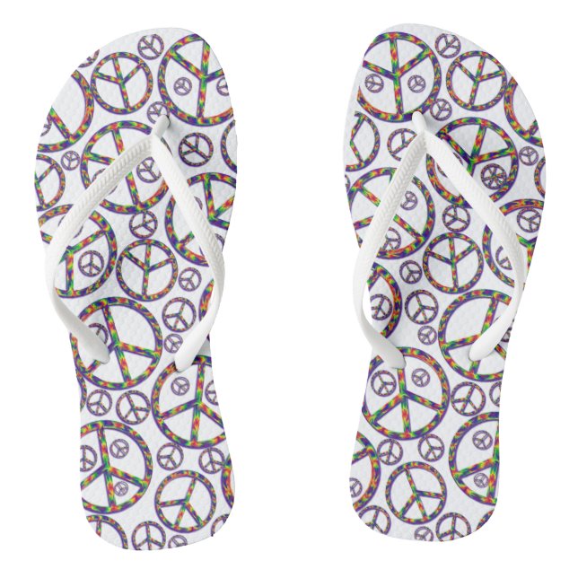 peace, peace, peace flip flops (Footbed)