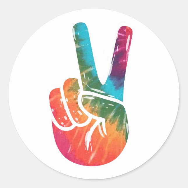 PEACE, PEACE SIGN CLASSIC ROUND STICKER (Front)