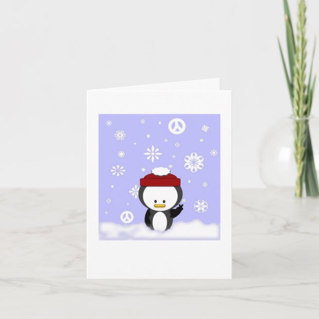 Peace Penguin Holiday Card (Front)