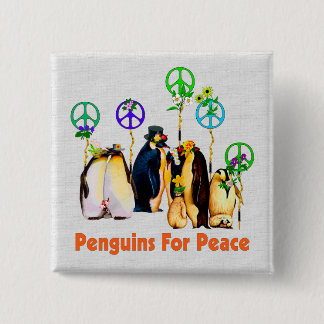 Peace Penguins 15 Cm Square Badge