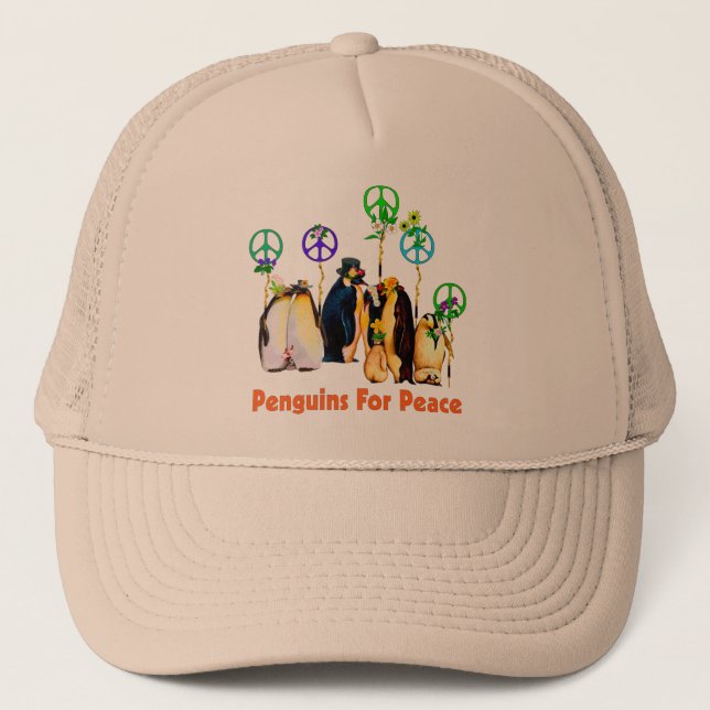Peace Penguins Trucker Hat (Front)