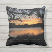 Peace Pillow Lake Sunset Pillow Romans 5