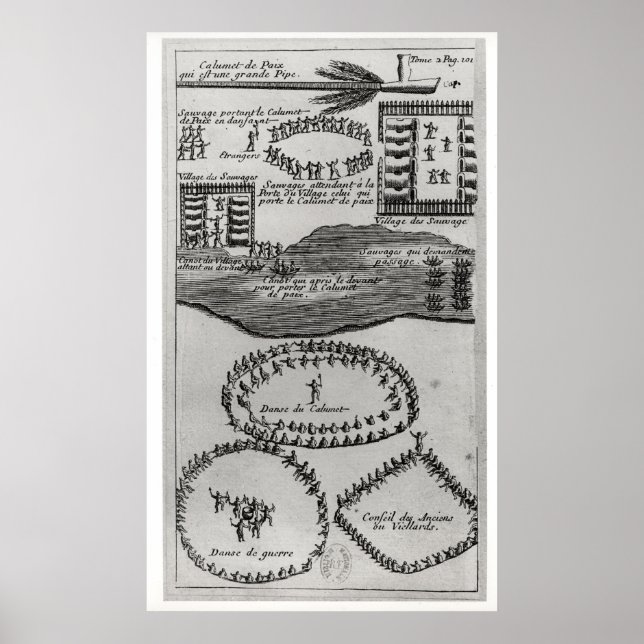 Peace pipe dance of the Iroquois Poster (Front)