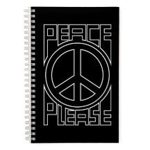 Peace Please Black Outline Lettering