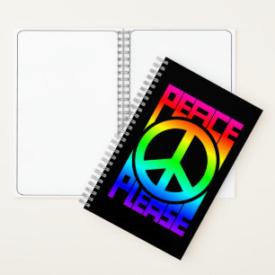 Peace Please Rainbow Lettering Notebook