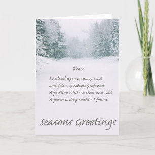 Peace Poem Winter Road Holiday Card