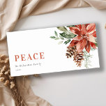 Peace Poinsettia Bunch Watercolor Pine Christmas  Holiday Card<br><div class="desc">If you need any further customisation please feel free to message me on yellowfebstudio@gmail.com.</div>