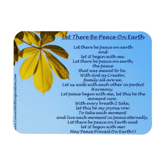 Peace-Prayer-Let-There-Be-Peace-On-Earth-PQ-0118-2 Magnet (Horizontal)