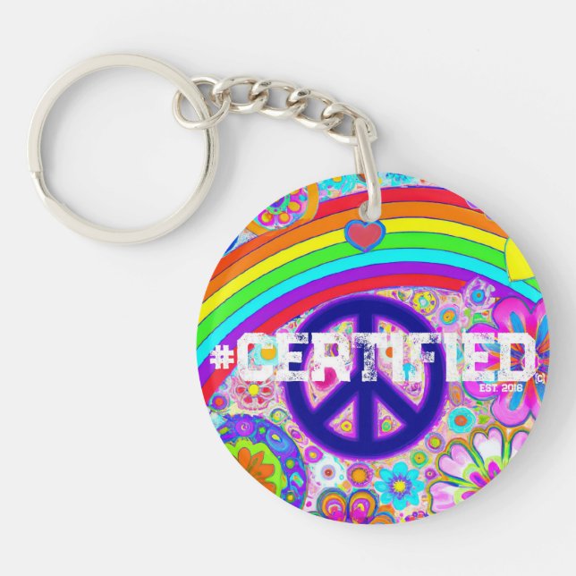 PEACE PRIDE Tie-Dye KEY CHAIN  (Front)