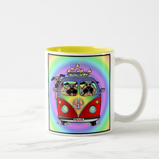 Peace Pugs Rainbow Mug (Right)