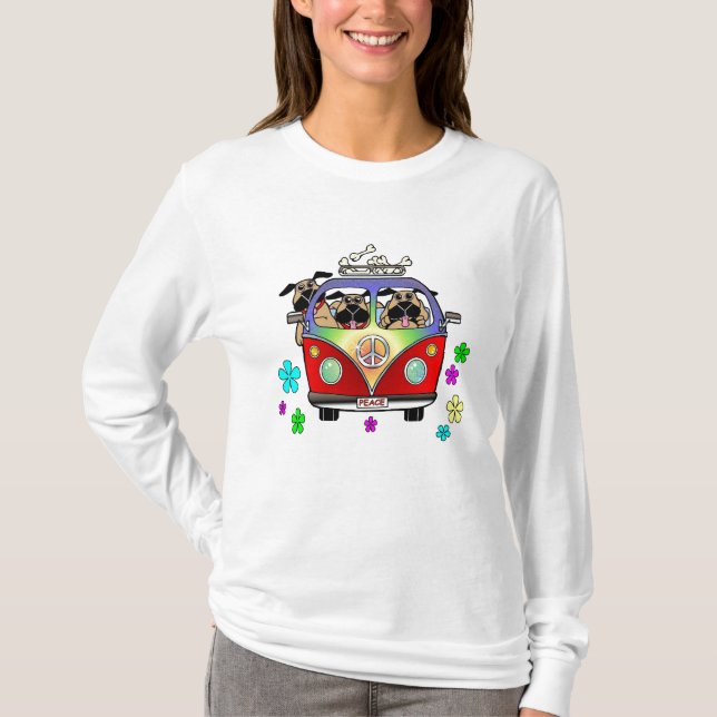 Peace Pugs T Shirt (Front)
