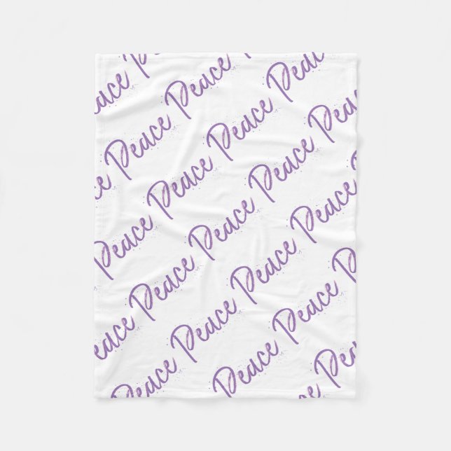 Peace--Purple-Text Fleece Blanket (Front)