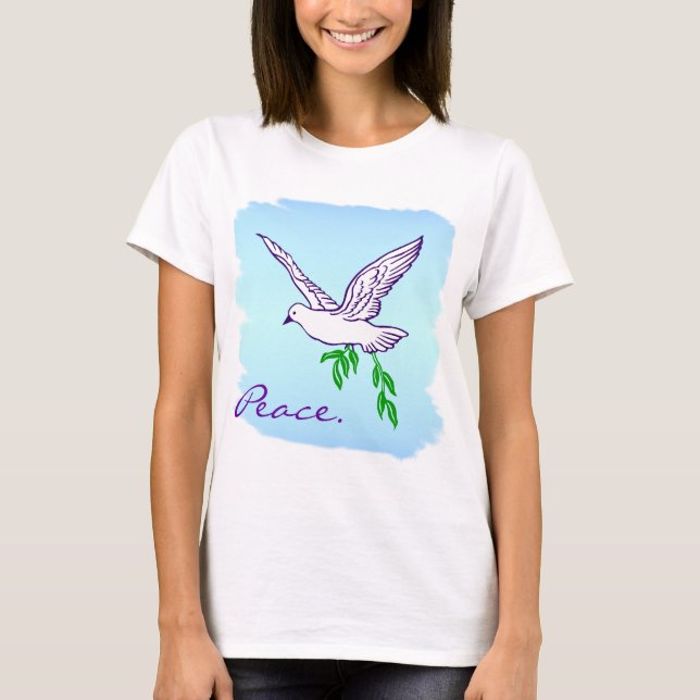 Peace Quote Dove with Olive Branch Shirt (Front)