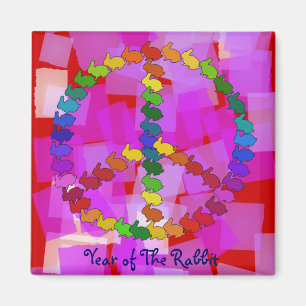 Peace Rabbits Magnet