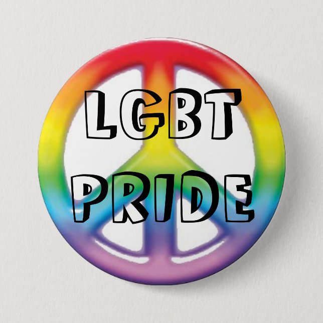 peace rainbow, LGBT PRIDE 7.5 Cm Round Badge (Front)