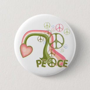 Peace Rainbow Retro Buttons