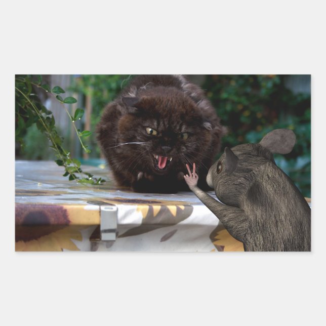 Peace ! rectangular sticker (Front)