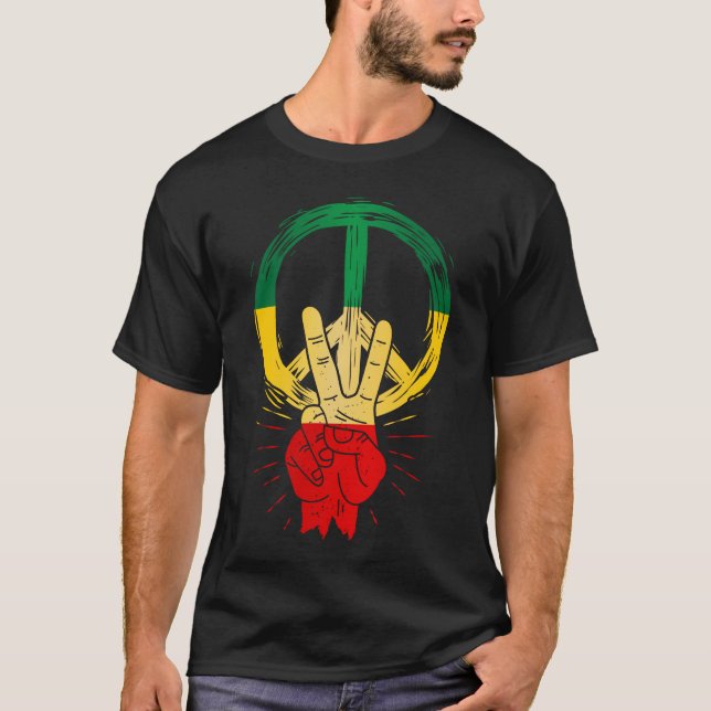 Peace Reggae Love Jamaica Rasta Music T-Shirt (Front)
