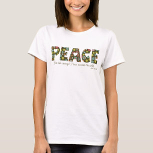 Peace Retro John 16:33 Floral T-Shirt