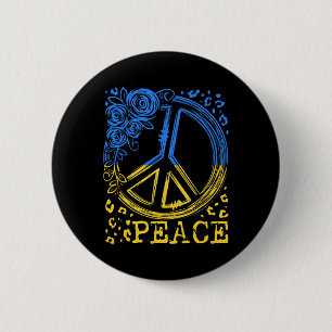Peace Rose Flower Ukraine Shirt I Stand With Ukrai 6 Cm Round Badge