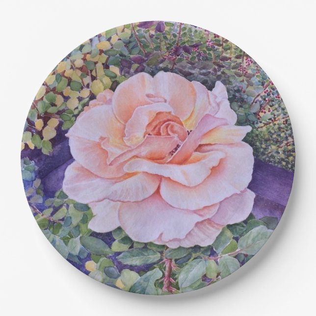 Peace Rose Paper Plate (Front)