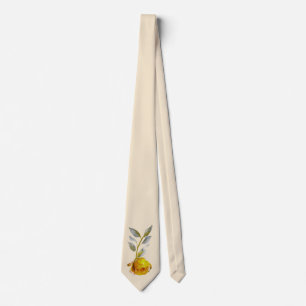 Peace Rose w' Pale Green & Gold leaves Wedding Tie