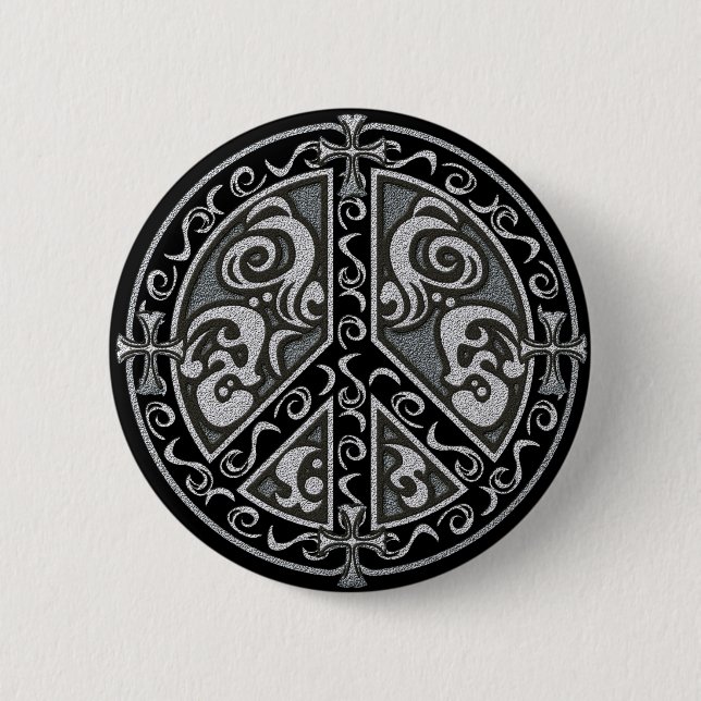 PEACE (ROUND) 6 CM ROUND BADGE (Front)