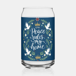 Peace Rules My Home Can Glass