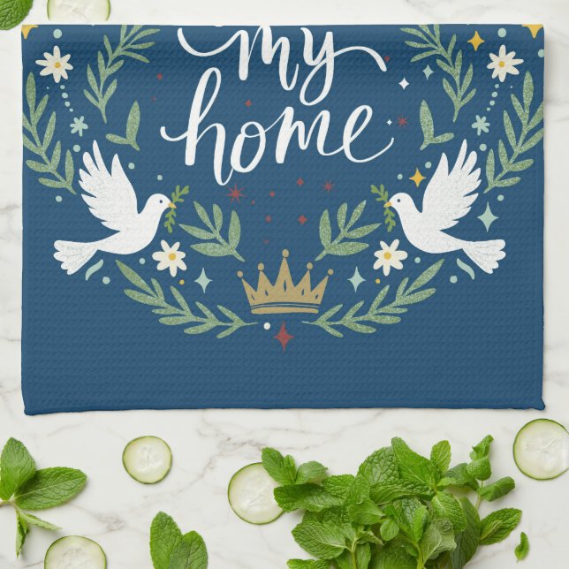 Peace Rules My Home Tea Towel (Folded)