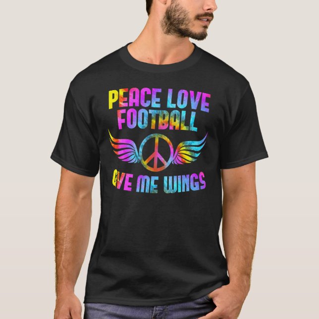 Peace saying American Football Team Peace Love Foo T-Shirt (Front)