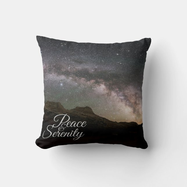Peace & Serenity Mountain Night Sky Cushion (Front)