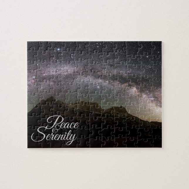 Peace & Serenity Mountain Night Sky Jigsaw Puzzle (Horizontal)