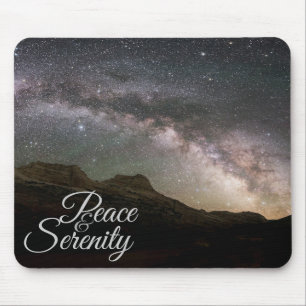 Peace & Serenity Mountain Night Sky Mouse Mat