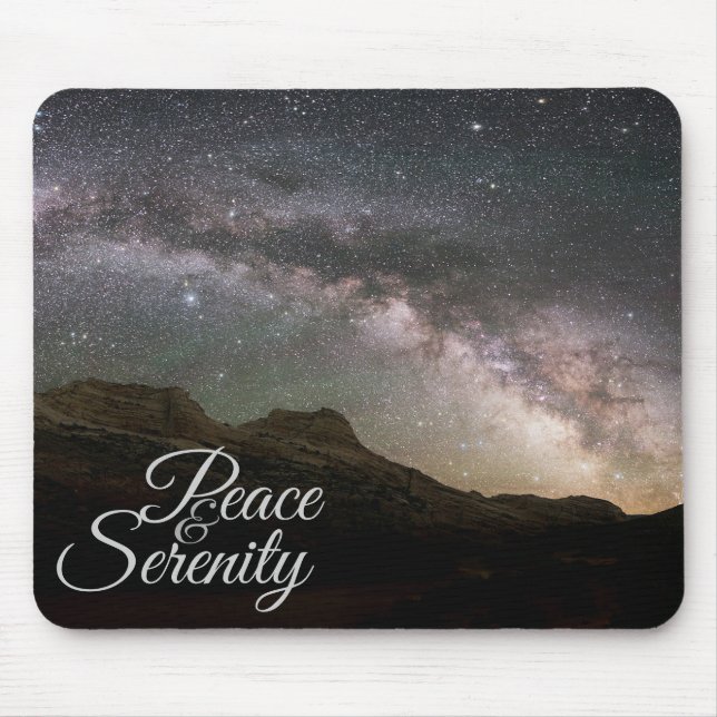 Peace & Serenity Mountain Night Sky Mouse Mat (Front)