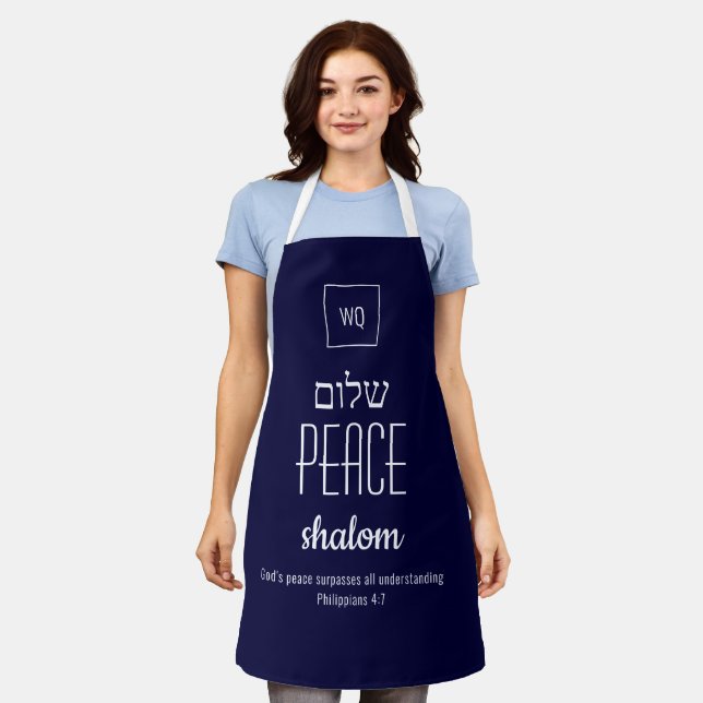 PEACE | Shalom Hebrew | שלום | Scripture Apron (Worn)