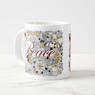 Peace & Shalom (in Hebrew) - Jumbo Coffee Mug