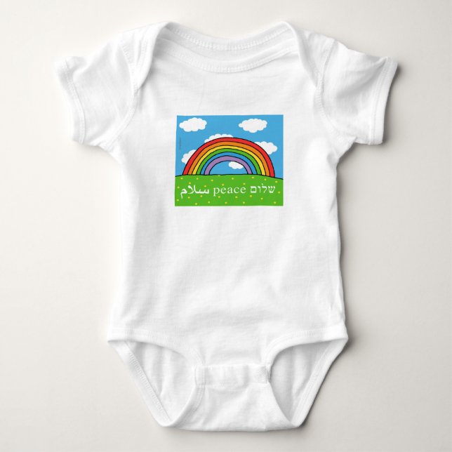 Peace Shalom Salaam Baby Bodysuit (Front)