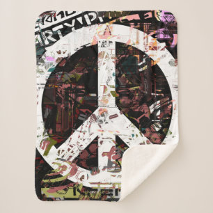 Peace Sherpa Blanket